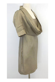 Current Boutique-Ali Ro - Beige Cotton Blend Cowl Neck Dress Sz 2
