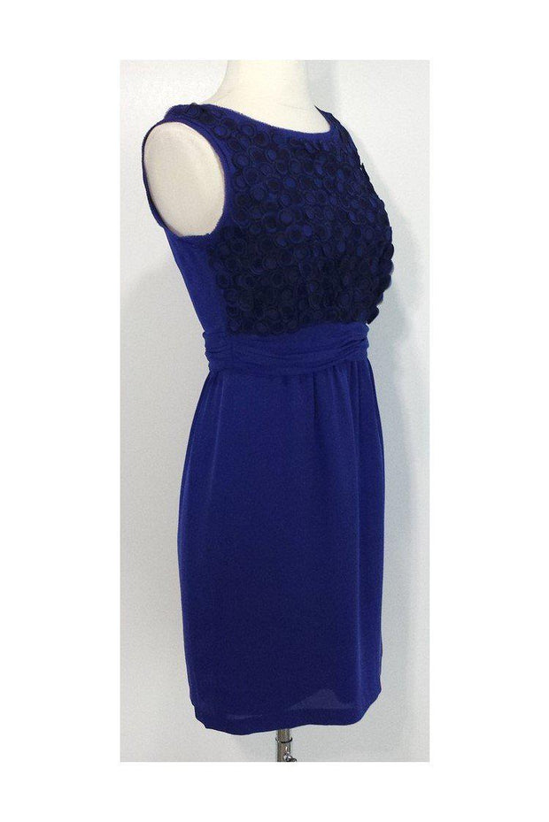 Current Boutique-Ali Ro - Blue & Black Silk Applique Dress Sz 0