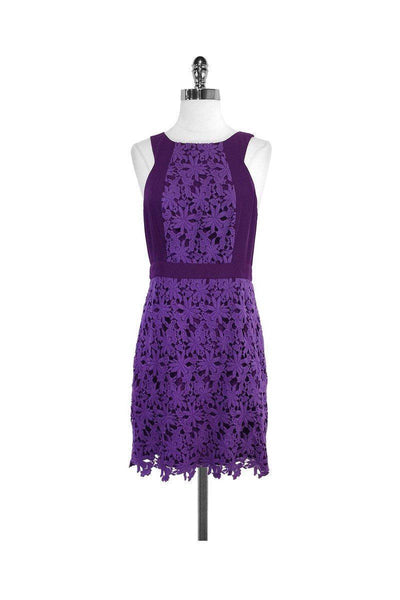 Current Boutique-Ali Ro - Purple Floral Eyelet Cotton Dress Sz 6