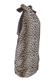 Current Boutique-Alice & Olivia - Beige & Black Leopard Print Halter Dress Sz M