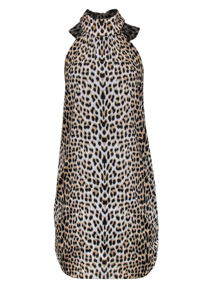 Current Boutique-Alice & Olivia - Beige & Black Leopard Print Halter Dress Sz M
