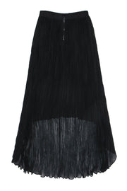 Current Boutique-Alice & Olivia - Black Accordion Pleated High-Low Maxi Skirt Sz 2