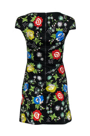 Current Boutique-Alice & Olivia - Black Cotton Embroidered Floral Dress Sz 2