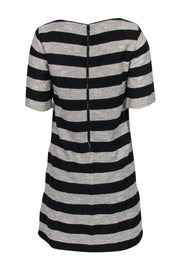 Current Boutique-Alice & Olivia - Black & Cream Striped Shift Dress Sz 8
