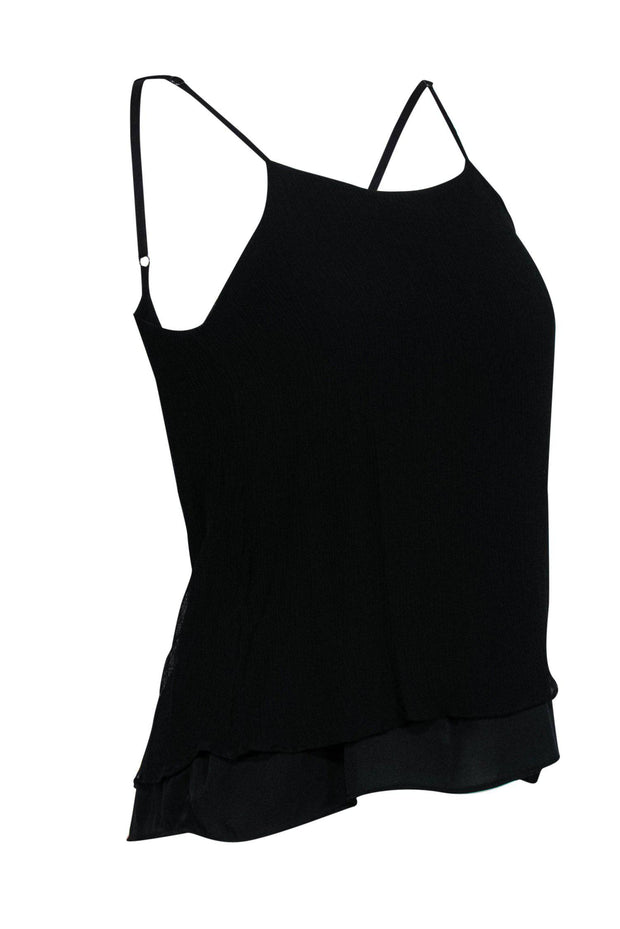 Current Boutique-Alice & Olivia - Black Crinkled Textured Camisole Sz XS