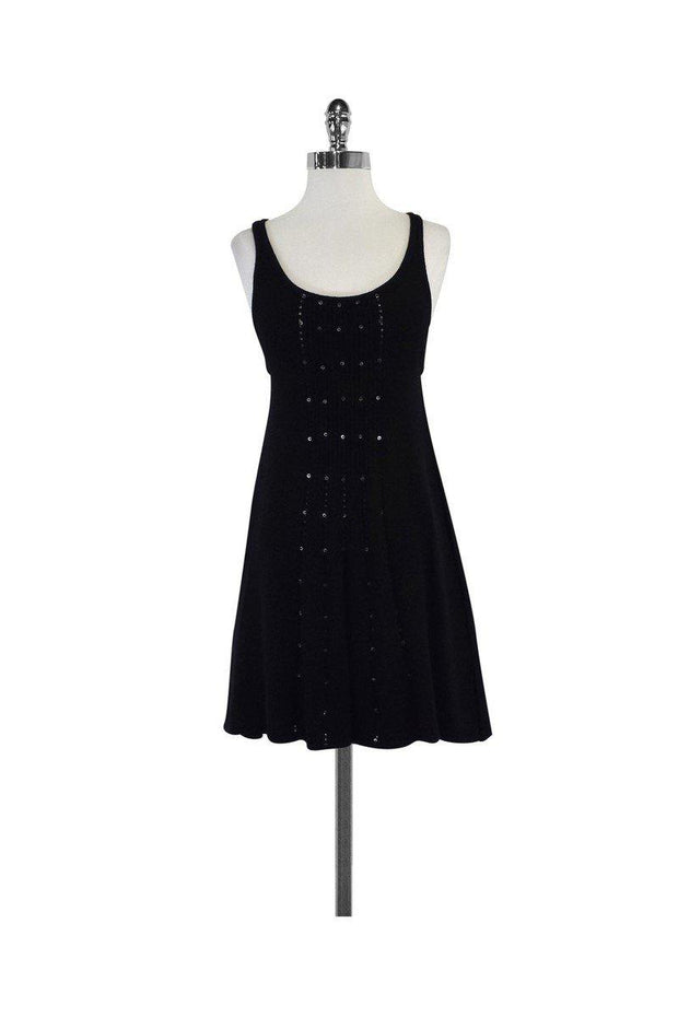 Current Boutique-Alice & Olivia - Black Embellished Sweater Dress Sz S