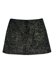 Current Boutique-Alice & Olivia - Black & Gold Tweed Miniskirt Sz 6