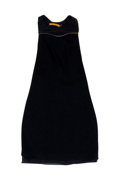 Current Boutique-Alice & Olivia - Black Gold Zipper Detail Dress Sz 0