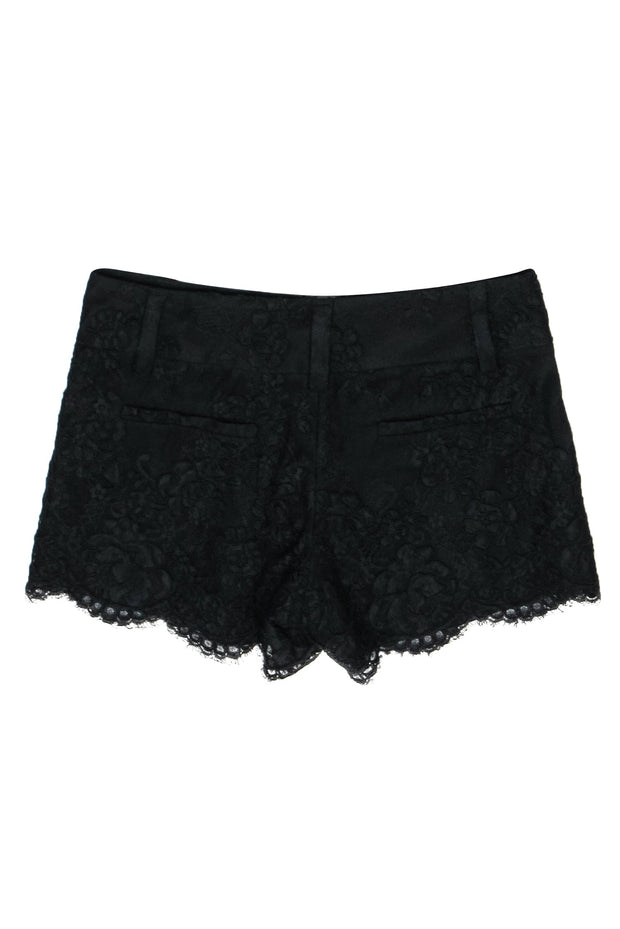 Current Boutique-Alice & Olivia - Black Lace Shorts w/ Scalloped Hem Sz 2