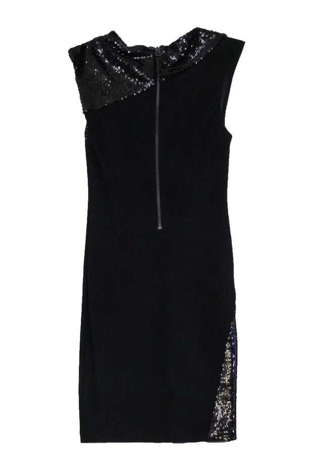 Alice and olivia shop black sequin dress