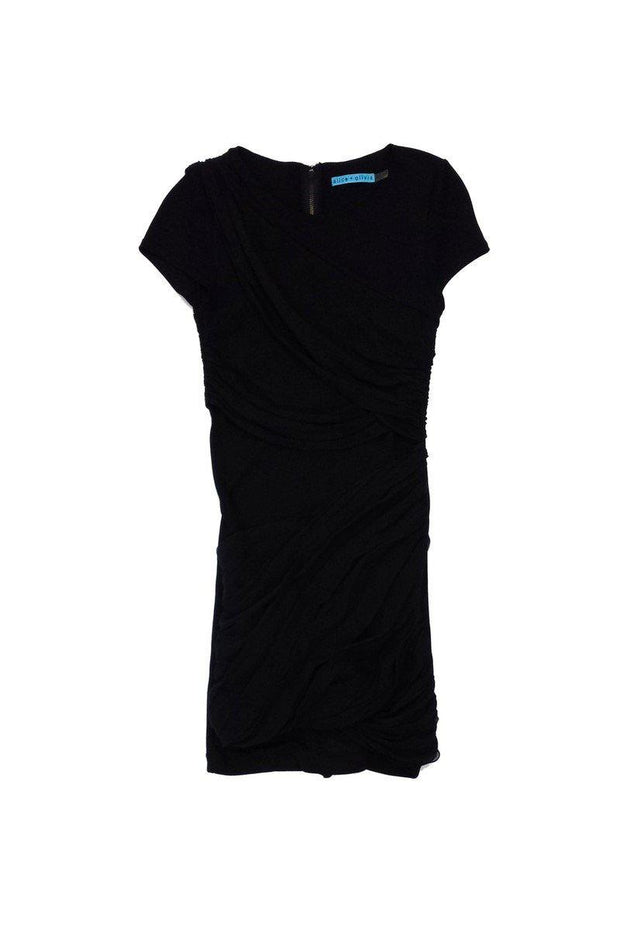 Current Boutique-Alice & Olivia - Black Silk Short Sleeve Dress Sz XS