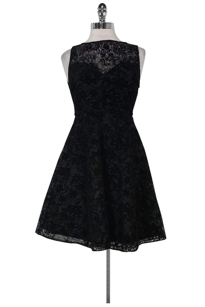 Current Boutique-Alice & Olivia - Black Velvet & Lace Dress Sz 2