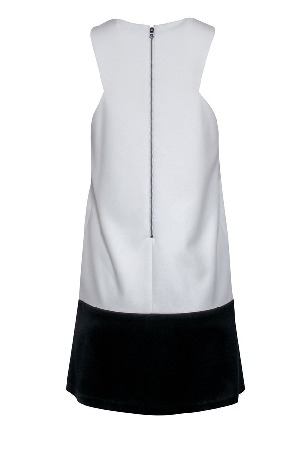 Current Boutique-Alice & Olivia - Black & White Color-Blocked Sleeveless A-Line Dress Sz SP