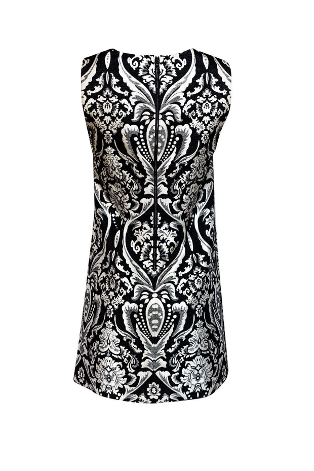 Current Boutique-Alice & Olivia - Black & White Damask A-Line Dress Sz 4