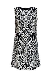 Current Boutique-Alice & Olivia - Black & White Damask A-Line Dress Sz 4