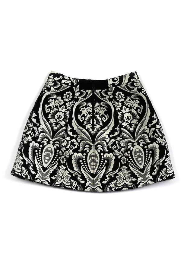 Current Boutique-Alice & Olivia - Black & White Damask A-Line Skirt Sz 0