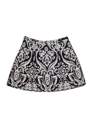 Current Boutique-Alice & Olivia - Black & White Damask A-Line Skirt Sz 2