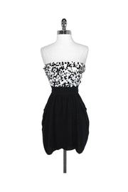 Current Boutique-Alice & Olivia - Black & White Dot Strapless Dress Sz 0