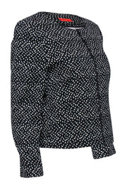 Current Boutique-Alice & Olivia - Black & White Speckled Cotton Blend Zip-Up Jacket Sz S