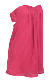 Current Boutique-Alice & Olivia - Bright Pink Crinkled Overlay Mini Dress Sz 0