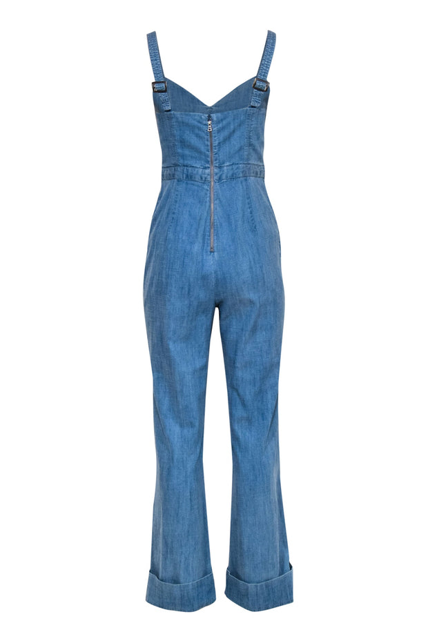 Current Boutique-Alice & Olivia - Chambray Sleeveless Wide Leg Jumpsuit Sz 6