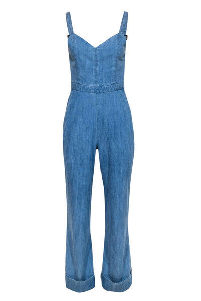 Current Boutique-Alice & Olivia - Chambray Sleeveless Wide Leg Jumpsuit Sz 6