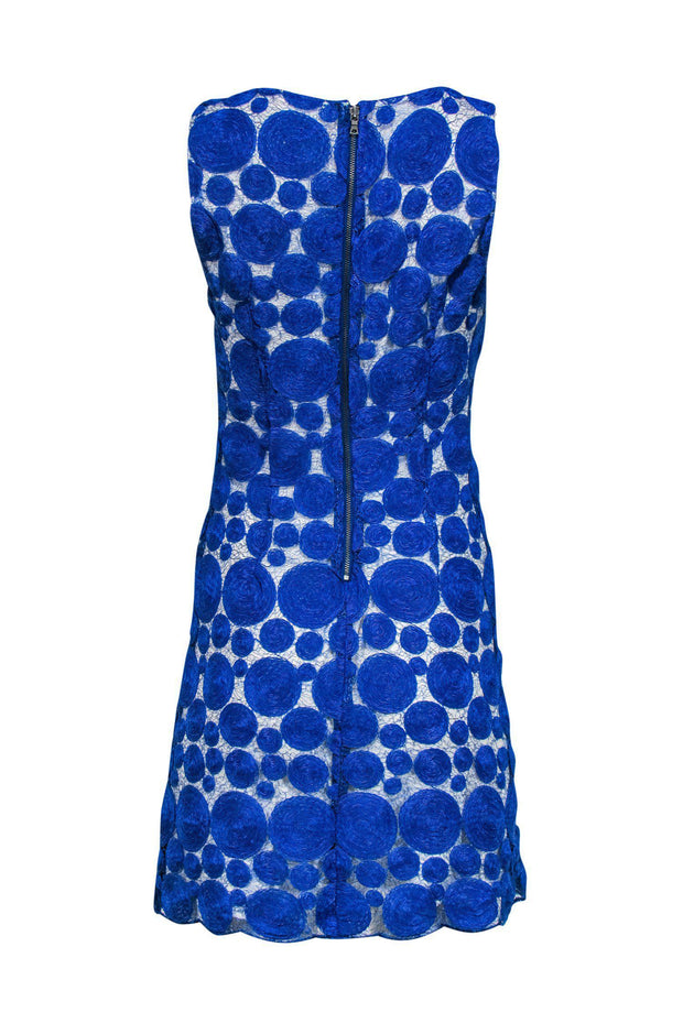 Current Boutique-Alice & Olivia - Cobalt Blue Swirled Lace Overlay Dress Sz 6