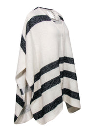 Current Boutique-Alice & Olivia - Cream & Black Striped Poncho Jacket Sz XS