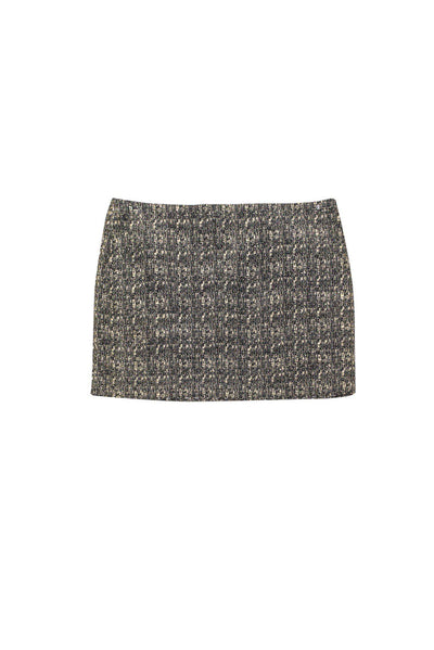 Current Boutique-Alice & Olivia - Cream & Black Tweed Skirt w/ Sequin Overlay Sz XS