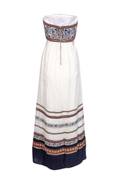 Current Boutique-Alice & Olivia - Cream Embroidered Strapless Maxi Dress Sz 0