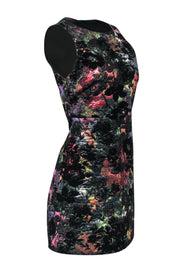 Current Boutique-Alice & Olivia - Dark Floral Quilted Fit & Flare Dress Sz 8