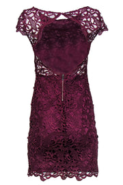Current Boutique-Alice & Olivia - Deep Purple Cap Sleeve Lace Dress Sz 4