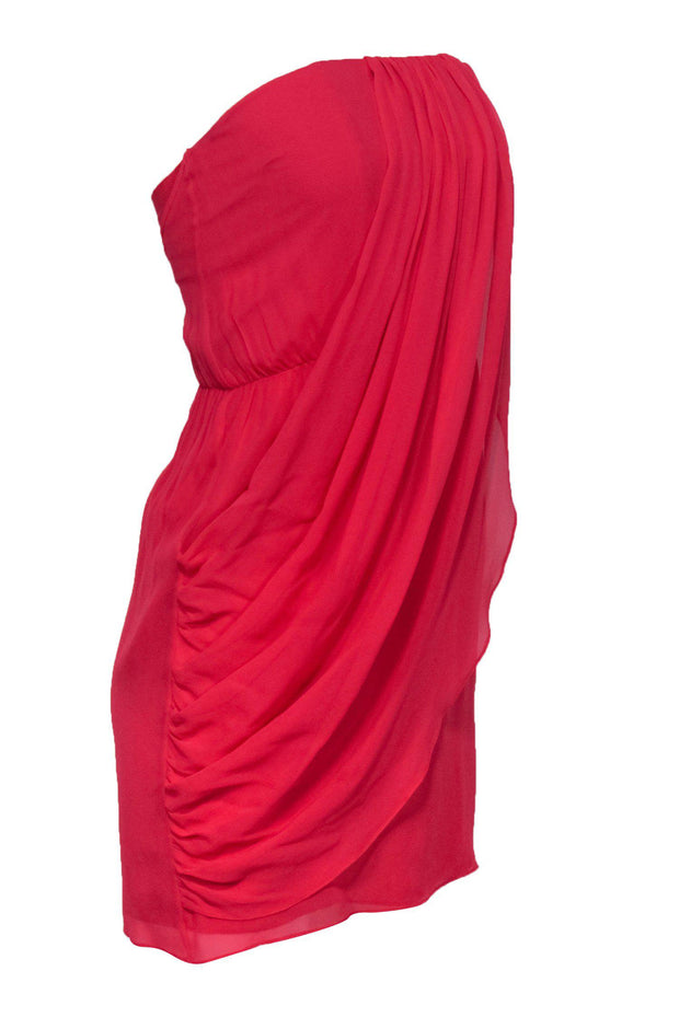 Current Boutique-Alice & Olivia - Fuchsia Silk Mini Dress w/ Draping Detail Sz 2