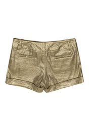 Current Boutique-Alice & Olivia - Gold Metallic Shorts Sz 10