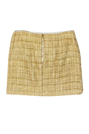 Current Boutique-Alice & Olivia - Gold Tweed Miniskirt Sz 4