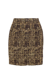 Current Boutique-Alice & Olivia - Gold Tweed Pencil Skirt Sz 0