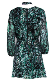 Current Boutique-Alice & Olivia - Green & Black Snake Print Dress w/ Matching Choker Sz 6