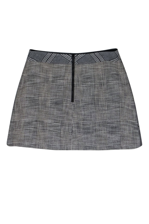 Current Boutique-Alice & Olivia - Grey Plaid Zipper Tulip Front Mini Skirt Sz 8