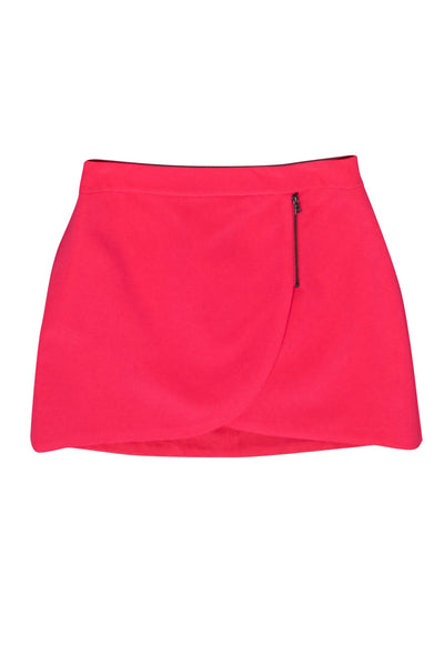 Current Boutique-Alice & Olivia - Hot Pink Faux Wrap Miniskirt w/ Zipper Accents Sz 10