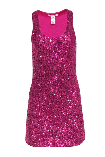 Current Boutique-Alice & Olivia - Hot Pink Sequin Scoop Neck Sleeveless Mini Dress Sz XS