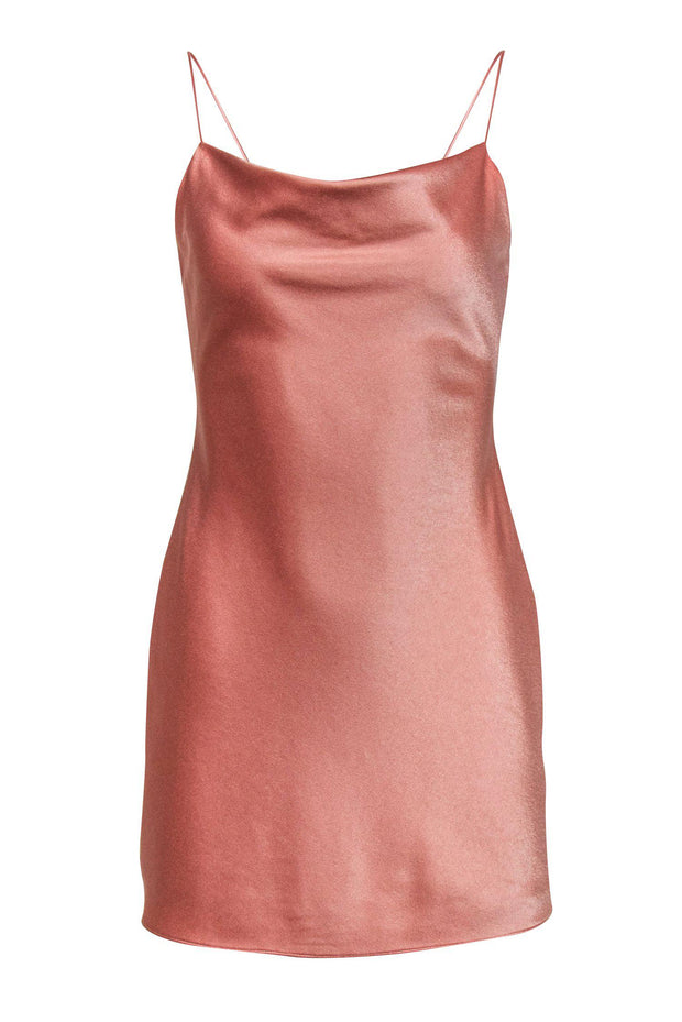 Current Boutique-Alice & Olivia - Light Pink Satin "Harmony" Sleeveless Slip Dress Sz 0