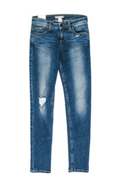 Current Boutique-Alice & Olivia - Medium Wash Distressed Skinny Jeans Sz 26