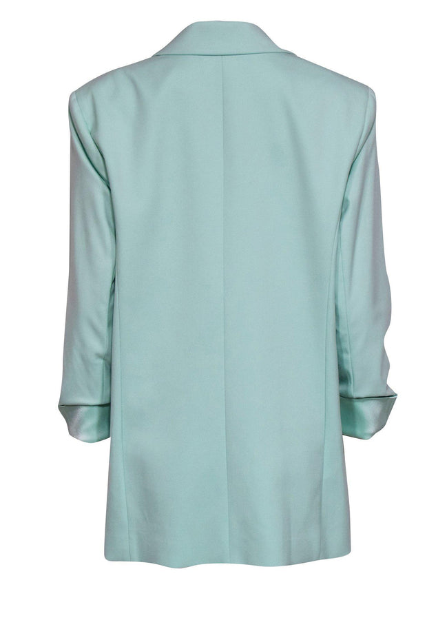 Current Boutique-Alice & Olivia - Mint Green Oversized Cuffed Sleeve Blazer Sz L