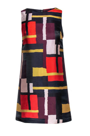 Current Boutique-Alice & Olivia - Multicolored Textured Satin Block Printed Dress Sz 0