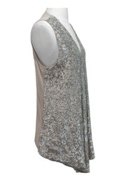 Current Boutique-Alice & Olivia - NWT Silver Sequin Vest Sz S