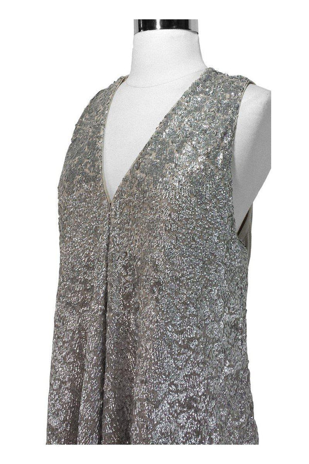 Current Boutique-Alice & Olivia - NWT Silver Sequin Vest Sz S