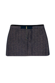 Current Boutique-Alice & Olivia - Navy & Gold Tweed Miniskirt Sz 4