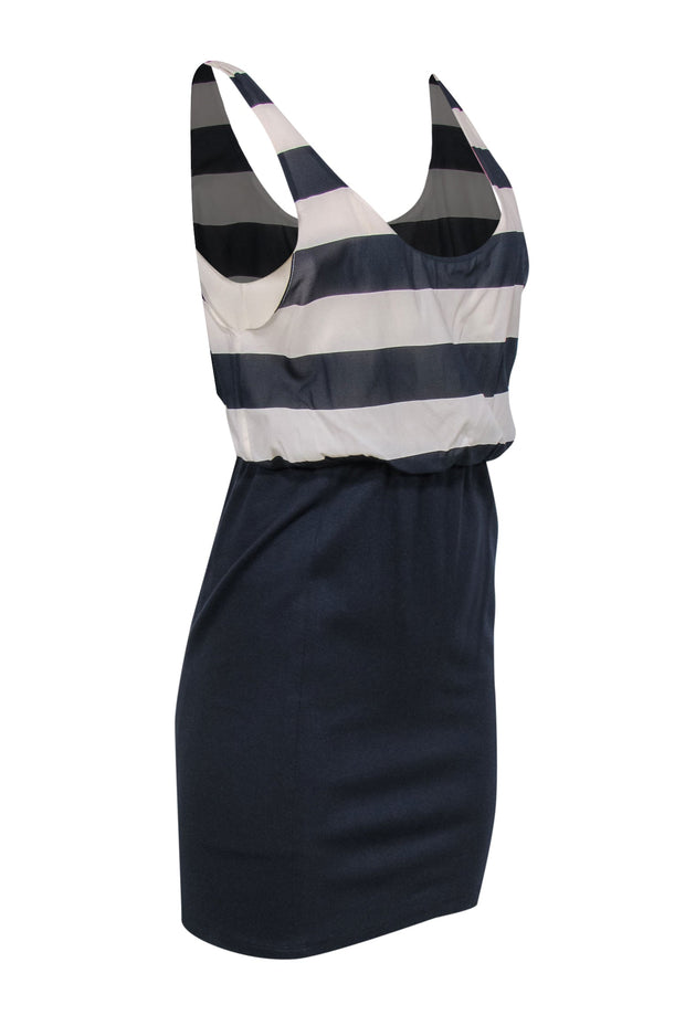 Current Boutique-Alice & Olivia - Navy & White Striped Sleeveless Midi Dress Sz 10