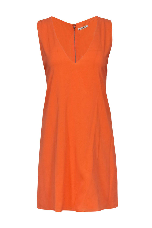 Current Boutique-Alice & Olivia - Orange Sleeveless Shift Dress w/ Back Cutout Sz M