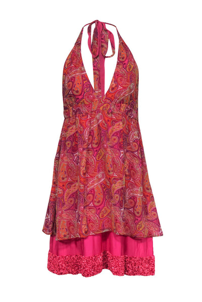 Current Boutique-Alice & Olivia - Paisley Print Silk Halter Dress Sz XS